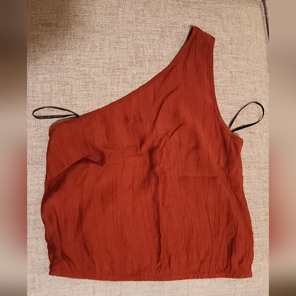 Vero Moda One-Shoulder Dress in Rich Rust